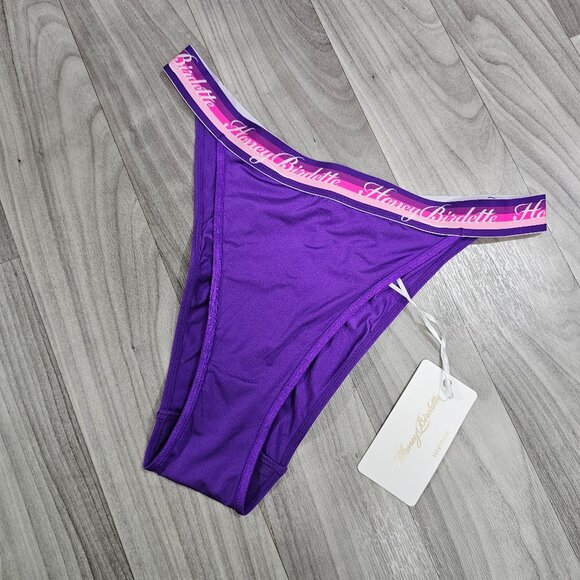 Honey Birdette Essentials Purple Bikini Panty Logo Waistband Size M - Picture 1 of 4